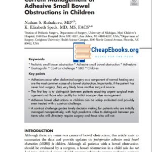 Current Management of Adhesive Small Bowel Obstructions in Children