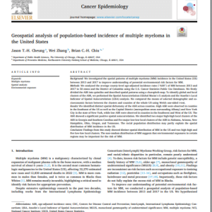 Geospatial analysis of population-based incidence of multiple myeloma in the United States