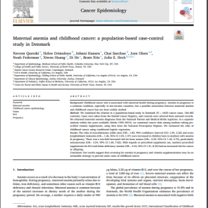 Maternal anemia and childhood cancer: a population-based case-control study in Denmark