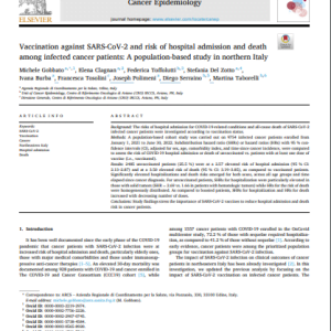 Vaccination against SARS-CoV-2 and risk of hospital admission and death among infected cancer patients: A population-based study in northern Italy