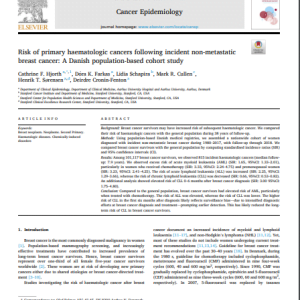 Risk of primary haematologic cancers following incident non-metastatic breast cancer: A Danish population-based cohort stud