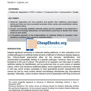 Replacement of Culture with Molecular Testing for Diagnosis Infectious Diseases