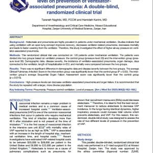 The impact of inspiratory pressure level on prevention of ventilator-associated pneumonia: A double-blind, randomized clinical trial