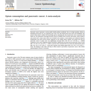 Opium consumption and pancreatic cancer: A meta-analysis