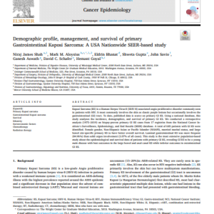 Demographic profile, management, and survival of primary Gastrointestinal Kaposi Sarcoma: A USA Nationwide SEER-based study