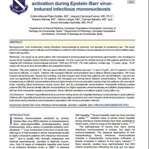 Jaundice in relation to immune activation during Epstein-Barr virus-induced infectious mononucleosis