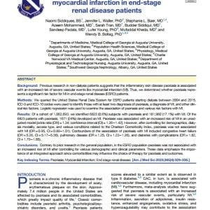 Association of psoriasis with myocardial infarction in end-stage renal disease patients
