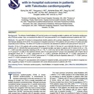Association of atrial fibrillation burden with in-hospital outcomes in patients with Takotsubo cardiomyopathy