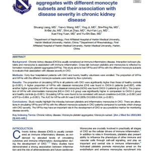 Circulating monocyte-platelet aggregates with different monocyte subsets and their association with disease severity in chronic kidney disease