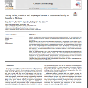 Dietary habits, nutrition and esophageal cancer: A case-control study on Kazakhs in Xinjiang