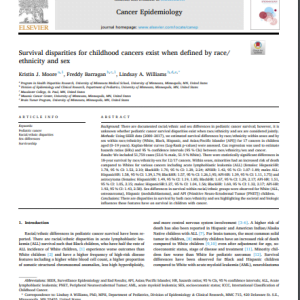 Survival disparities for childhood cancers exist when defined by race/ethnicity and sex