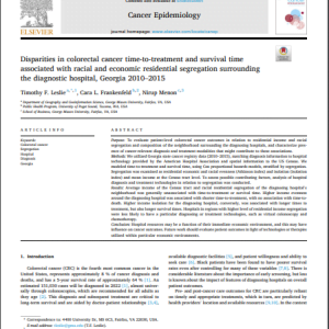 Disparities in colorectal cancer time-to-treatment and survival time associated with racial and economic residential segregation surrounding the diagnostic hospital, Georgia 2010–2015