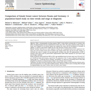 Comparison of female breast cancer between Russia and Germany: A population-based study on time trends and stage at diagnosis