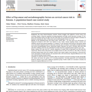 Effect of Pap-smear and sociodemographic factors on cervical cancer risk in Estonia: A population-based case-control study