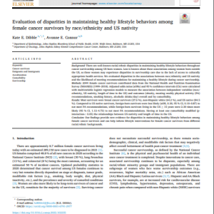 Evaluation of disparities in maintaining healthy lifestyle behaviors among female cancer survivors by race/ethnicity and US nativity