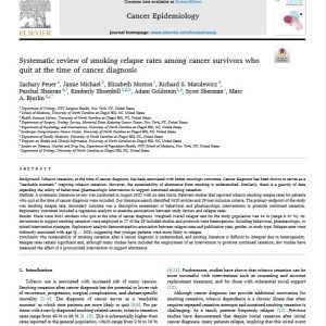 Systematic review of smoking relapse rates among cancer survivors who quit at the time of cancer diagnosis