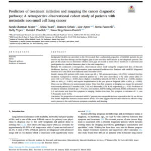 Predictors of treatment initiation and mapping the cancer diagnostic pathway: A retrospective observational cohort study of patients with metastatic non-small cell lung cancer
