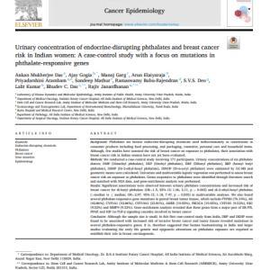 Urinary concentration of endocrine-disrupting phthalates and breast cancer risk in Indian women: A case-control study with a focus on mutations in phthalate-responsive genes