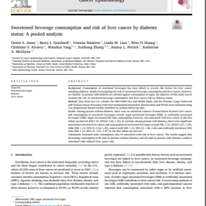 Sweetened beverage consumption and risk of liver cancer by diabetes status: A pooled analysis