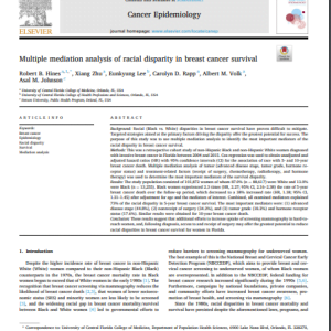 Multiple mediation analysis of racial disparity in breast cancer survival