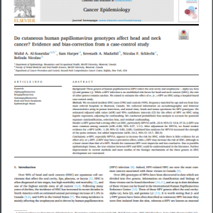 Do cutaneous human papillomavirus genotypes affect head and neck cancer? Evidence and bias-correction from a case-control study