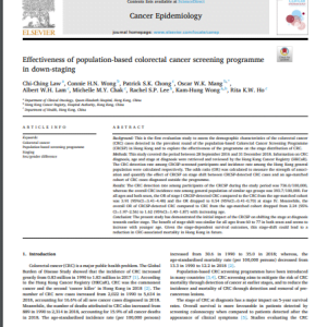 Effectiveness of population-based colorectal cancer screening programme in down-staging