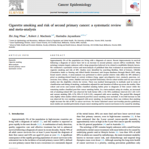 Cigarette smoking and risk of second primary cancer: a systematic review and meta-analysis