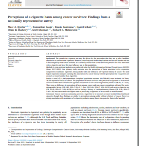 Perceptions of e-cigarette harm among cancer survivors: Findings from a nationally representative survey