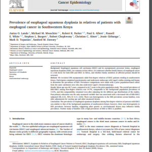 Prevalence of esophageal squamous dysplasia in relatives of patients with esophageal cancer in Southwestern Kenya