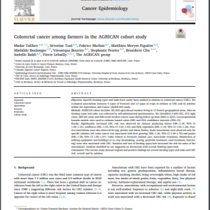 Colorectal cancer among farmers in the AGRICAN cohort study
