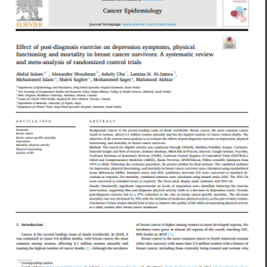 Effect of post-diagnosis exercise on depression symptoms, physical functioning and mortality in breast cancer survivors: A systematic review and meta-analysis of randomized control trials