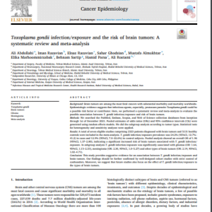 Toxoplasma gondii infection/exposure and the risk of brain tumors: A systematic review and meta-analysis
