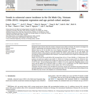 Trends in colorectal cancer incidence in Ho Chi Minh City, Vietnam (1996–2015): Joinpoint regression and age–period–cohort analyses
