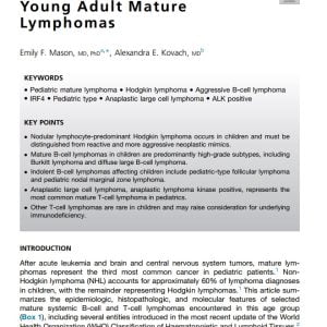 Update on Pediatric and Young Adult Mature Lymphomas