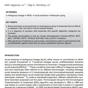 Update on Acute Leukemias of Ambiguous Lineage