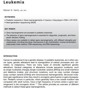 Gene Rearrangement Detection in Pediatric Leukemia