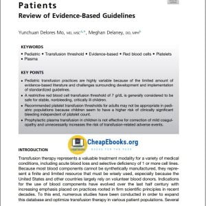 Transfusion in Pediatric Patients