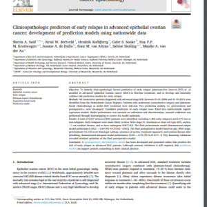 Clinicopathologic predictors of early relapse in advanced epithelial ovarian cancer: development of prediction models using nationwide data