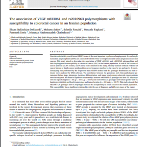 The association of VEGF rs833061 and rs2010963 polymorphisms with susceptibility to colorectal cancer in an Iranian population