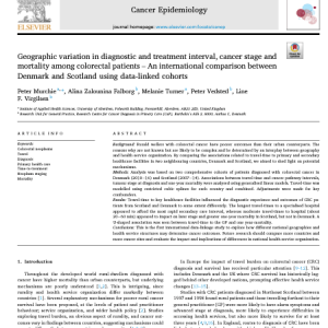 Geographic variation in diagnostic and treatment interval, cancer stage and mortality among colorectal patients – An international comparison between Denmark and Scotland using data-linked cohorts